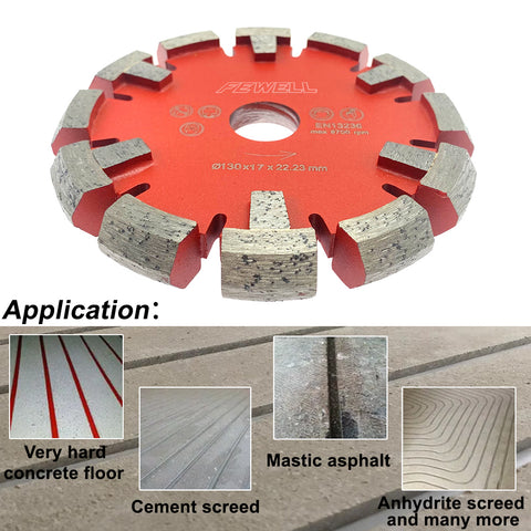 130*17*12*22.23mm Fußbodenheizungsfräse Diamant Räumscheibe vloerverwarmingsschijf for Hard Granite Concrete floor