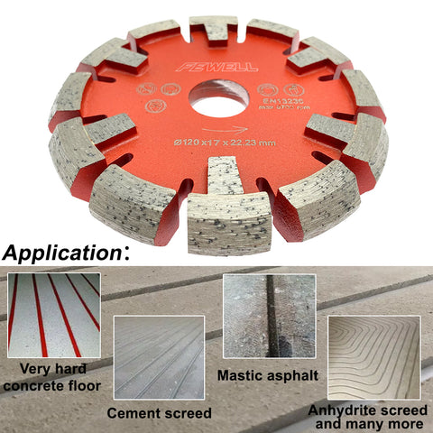120*17*12*22.23mm Diamant Räumscheibe Fußbodenerwärmung vloerverwarmingsschijf V segment Tuck Point Blade for Hard Granite Concrete floor